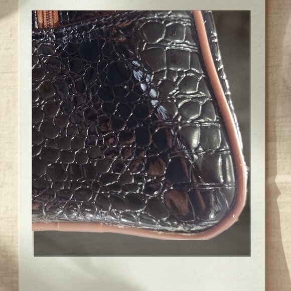 Samantha Brown Croco Black Brown Weekender Bag | Carryon Luggage | Makeup Case - Picture 7 of 7